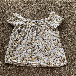 Flowered American Eagle Off the Shoulder Top
